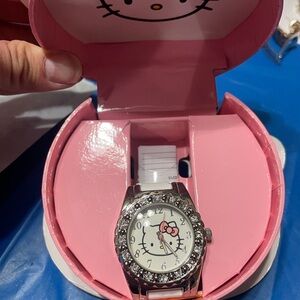 Sanrio Hello Kitty Silver and Pink Watch
